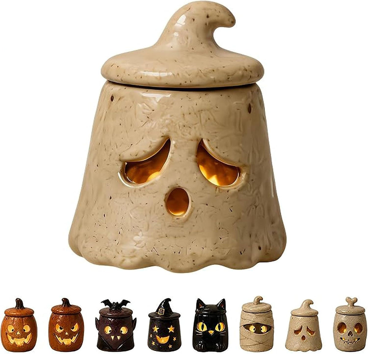 Cozy Monster Tealight Lantern, Handmade Resin Candle Holder