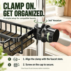 🚰 Faucet-Mounted Sink Caddy – Clear Your Counter, Keep Cleaning Tools Within Reach