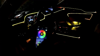 🌈64 Color Fiber Optic Car Ambient Light, No Wiring Cold Light Strip, Bluetooth APP Control Hidden Interior Atmosphere Decor Light for All Vehicles