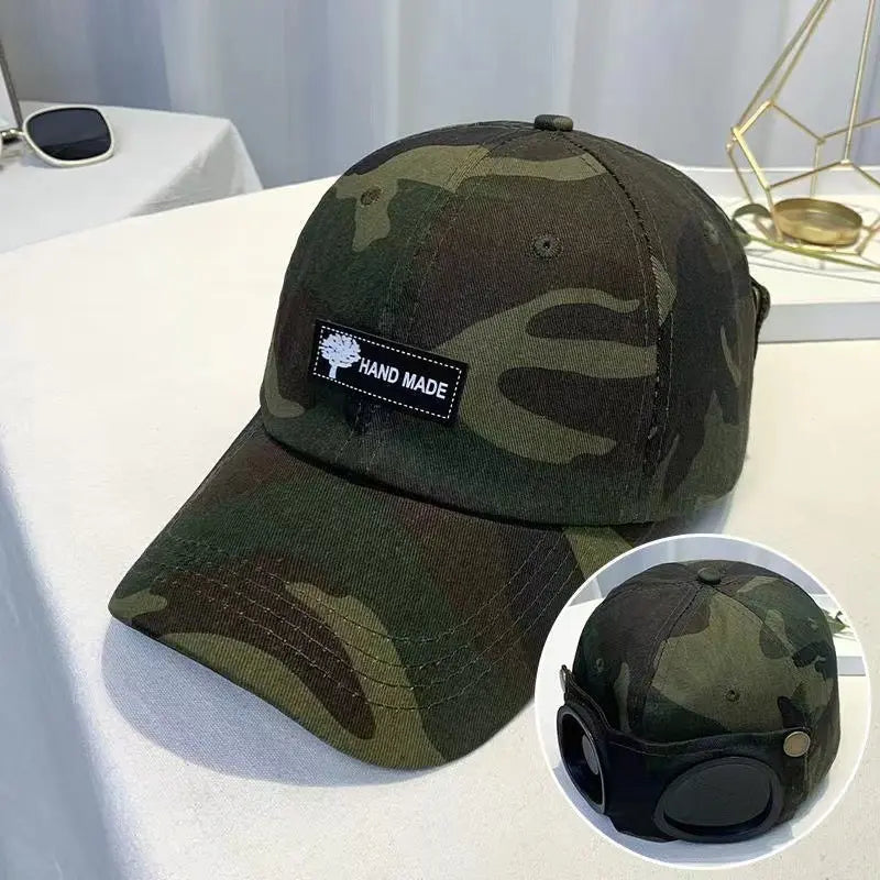 Men's Korean-Style Pilot Baseball Cap with Curved Visor