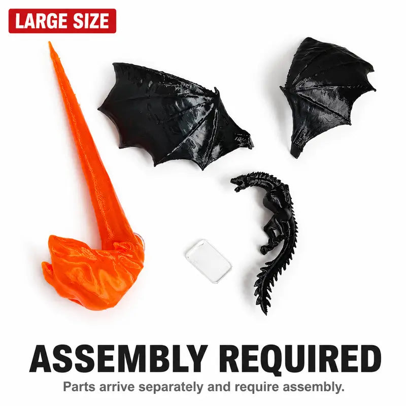 Dragon Flame Book Nook with LED Light – 3D Printed Dragon Bookshelf Decor