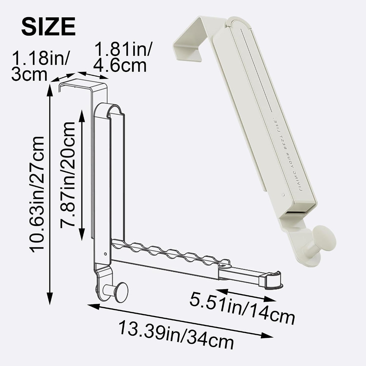 Foldable Over-the-Door Clothes Drying Rack with Hooks & Towel Bar