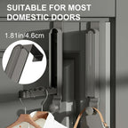 Foldable Over-the-Door Clothes Drying Rack with Hooks & Towel Bar