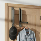 Foldable Over-the-Door Clothes Drying Rack with Hooks & Towel Bar
