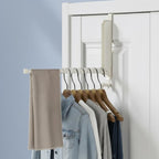 Foldable Over-the-Door Clothes Drying Rack with Hooks & Towel Bar