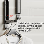 Foldable Over-the-Door Clothes Drying Rack with Hooks & Towel Bar