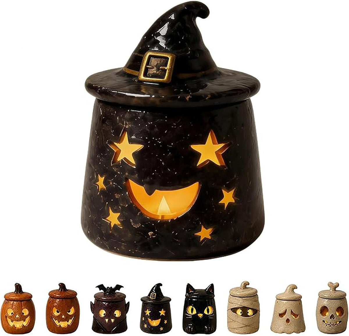 Cozy Monster Tealight Lantern, Handmade Resin Candle Holder