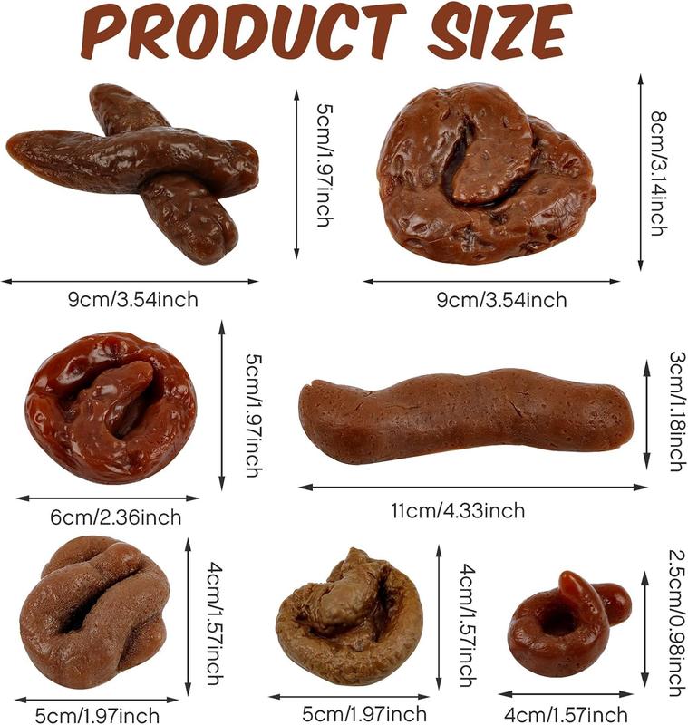 😂7 Pcs Fake Poop, Realistic Prank Poop