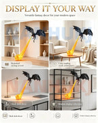 Dragon Flame Book Nook with LED Light – 3D Printed Dragon Bookshelf Decor