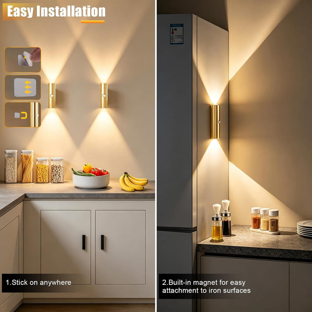 2 Pack Motion Sensor Wall Light, Rechargeable Wall Sconces