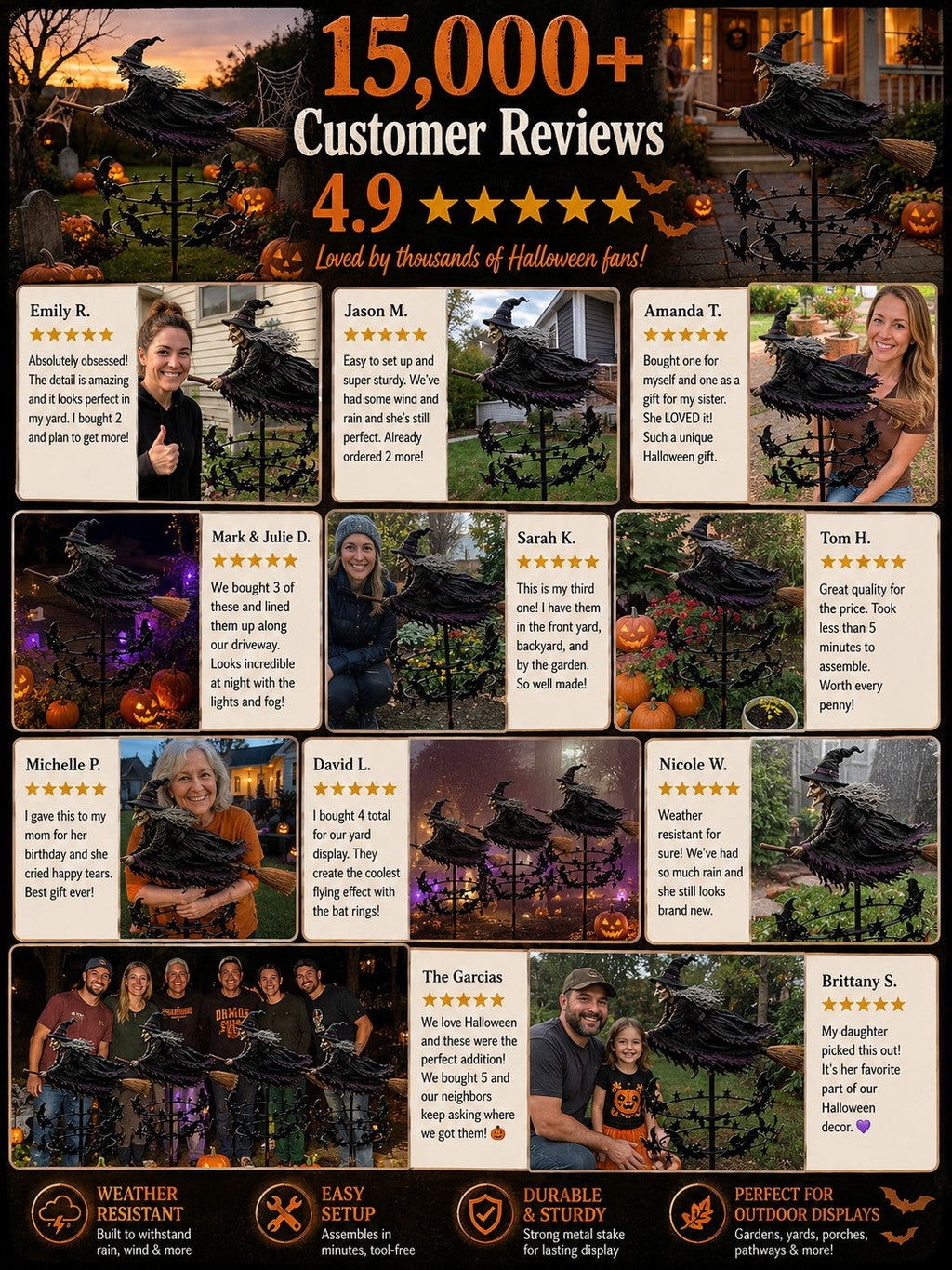 🔥50% Off Last Day -Halloween Early Bird Special🧙‍♀️ The Enchanted Witch Garden Wind Spinner