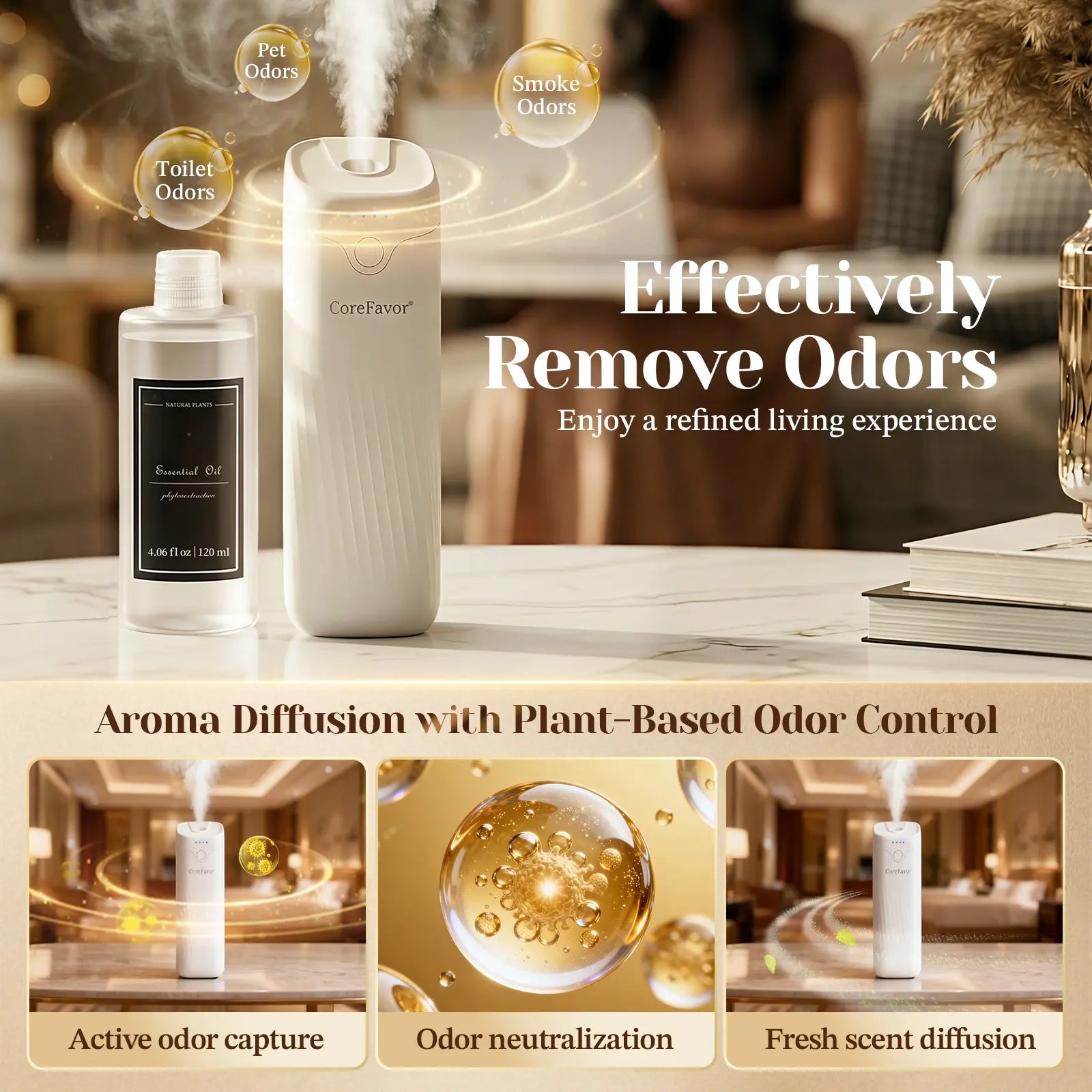 Rewardeffort Waterless Essential Oil Diffuser, 120ml