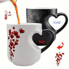 Heart-Shaped Color Changing Ceramic Mug