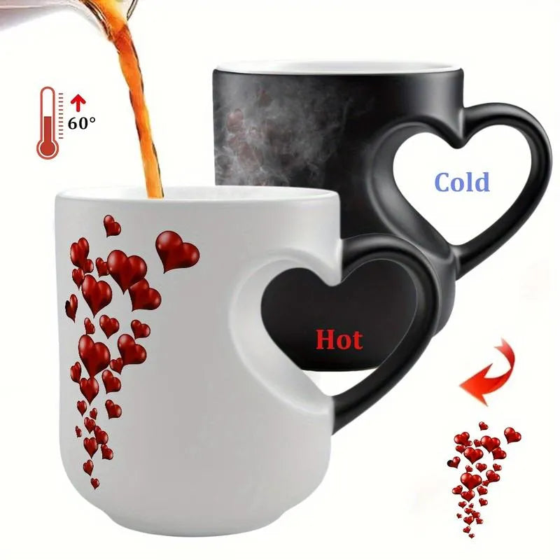 Heart-Shaped Color Changing Ceramic Mug