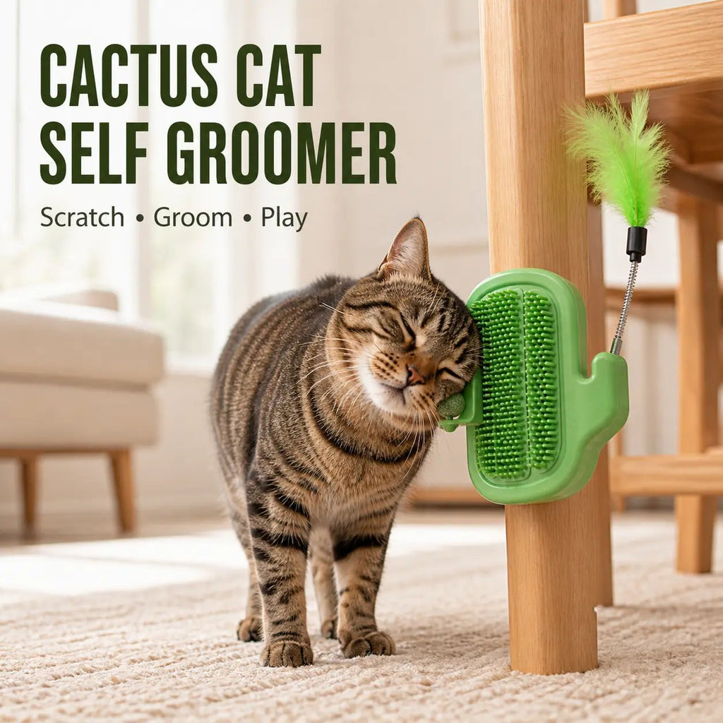🐱3-in-1 Soft Plastic Cat Corner Groomer with Catnip，49% OFF!⚡