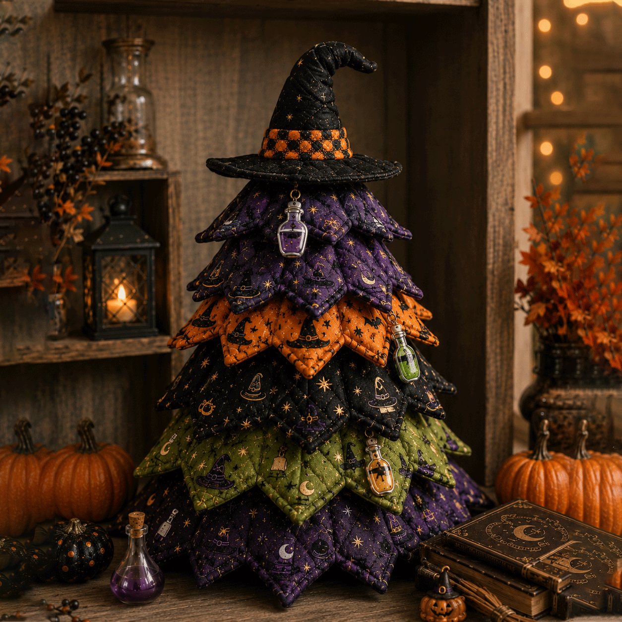 Spiderweb Gothic - DIY Halloween Theme Quilted Fabric Tree Kit