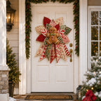 Crimson Poinsettia Bloom - Oversized Christmas Character Quilted Door Hanger Sewing Kit
