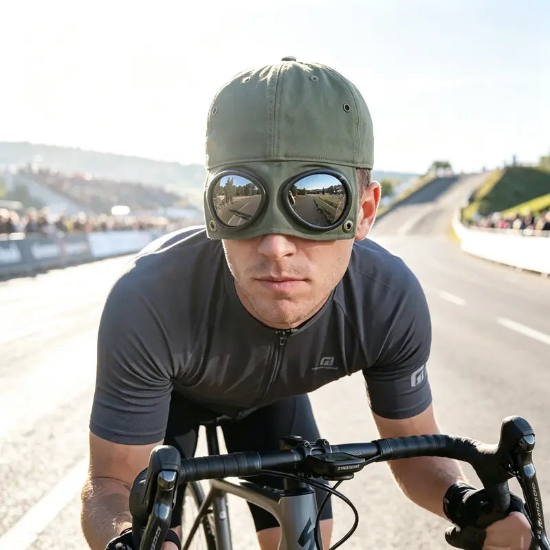 Men's Korean-Style Pilot Baseball Cap with Curved Visor