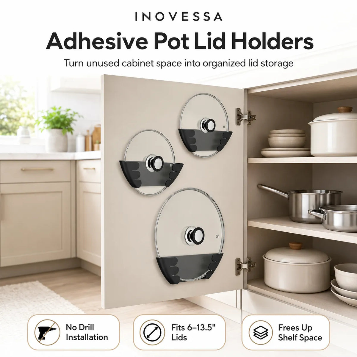 Adhesive Pot Lid Holders