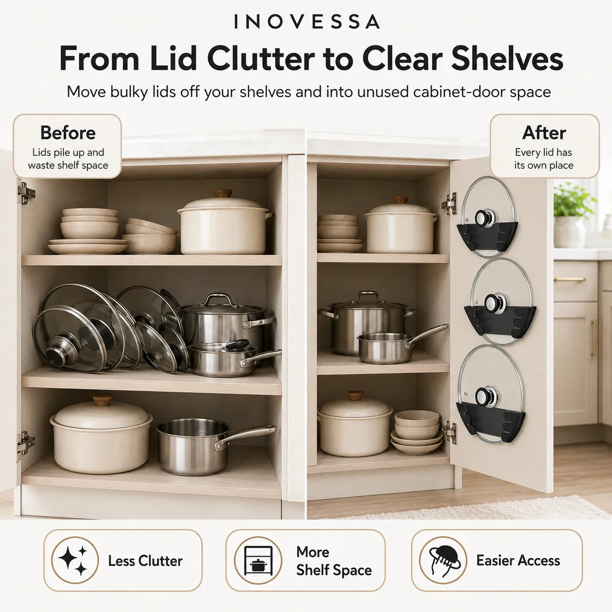 Adhesive Pot Lid Holders