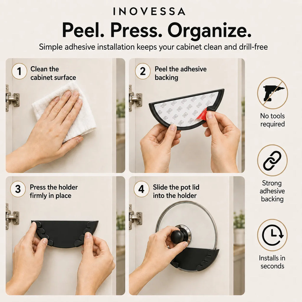 Adhesive Pot Lid Holders