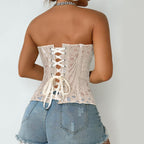 Lace Up Corset Bustier Top