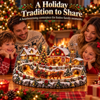 🐮 Highland Cow Christmas Farm Village – Lighted Farmhouse Holiday Scene