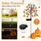 Solar-powered Halloween ground-stake lights for outdoor holiday decoration