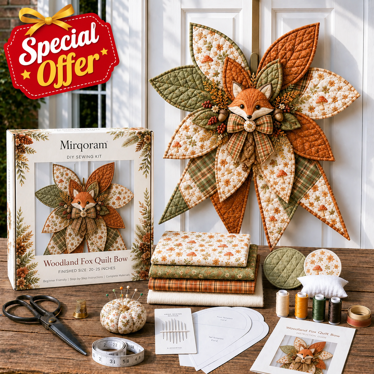Fox - Handmade Quilted Door Bow DIY Sewing Kit