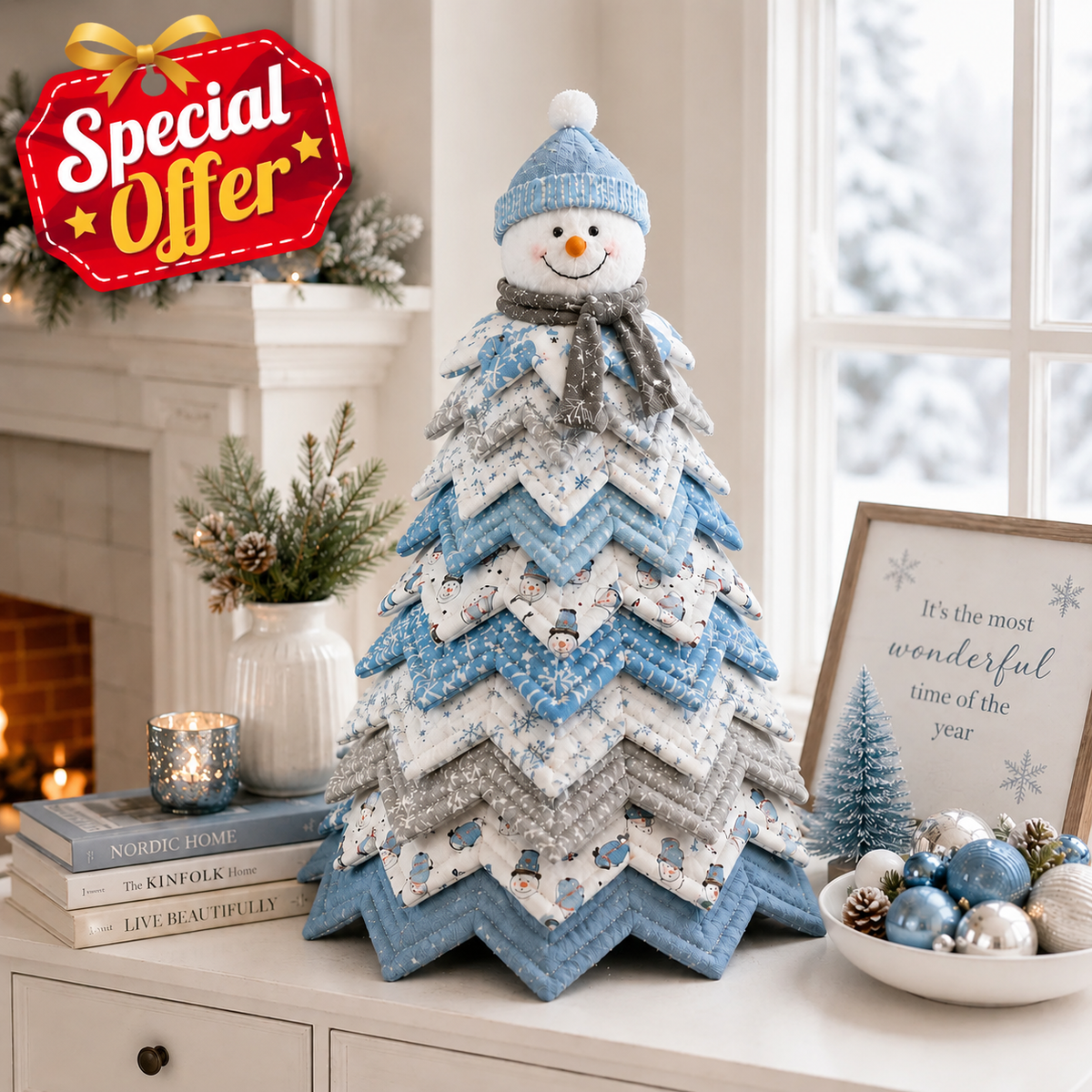 Frosty Snowman DIY Quilted Santa Christmas Tree Kit