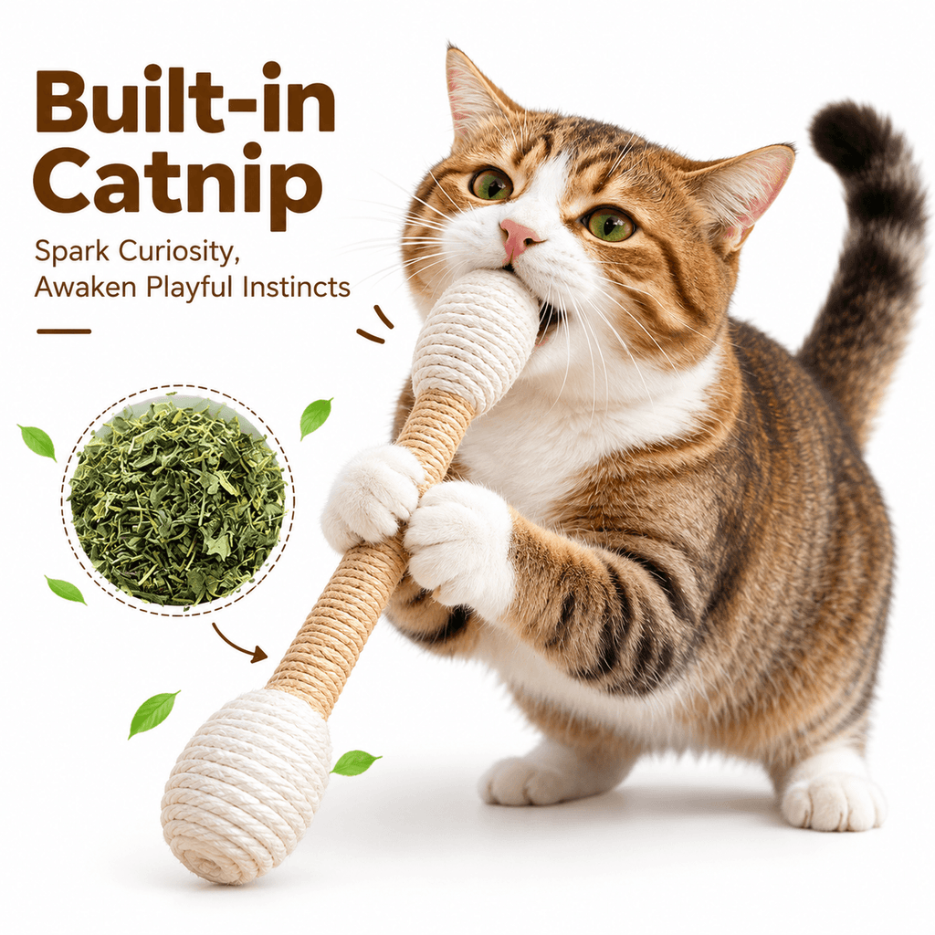 Large Sisal Catnip Kicker Toy – Solid Wood Core，49% OFF!⚡