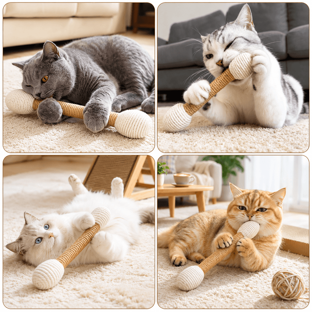 Large Sisal Catnip Kicker Toy – Solid Wood Core，49% OFF!⚡
