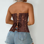 Lace Up Corset Bustier Top