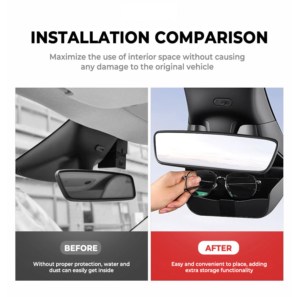 Custom Fit Sunglass Holder for Tesla Model Y Juniper - Hidden Sunglass Storage