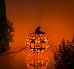 Tiffany-style Halloween pumpkin lamp
