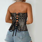 Lace Up Corset Bustier Top