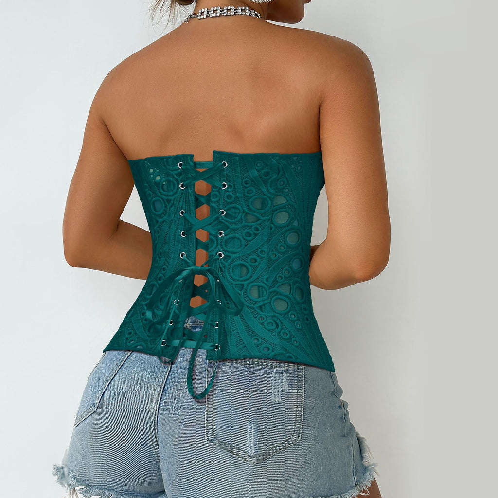 Lace Up Corset Bustier Top