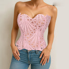 Lace Up Corset Bustier Top