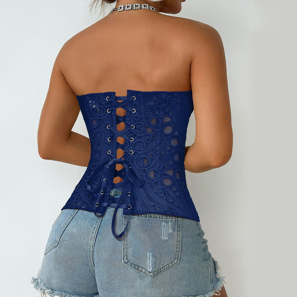 Lace Up Corset Bustier Top