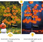 Solar-powered Halloween ground-stake lights for outdoor holiday decoration