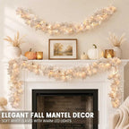 Halloween Artificial Maple Leaf and Pumpkin Decorative String Lights