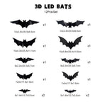 Halloween LED Wall Decal Night Lights (Bat, Spider, and Ghost Designs)
