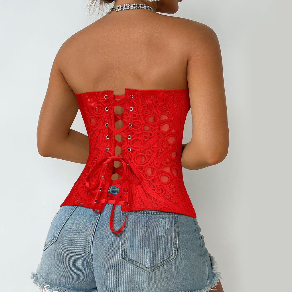 Lace Up Corset Bustier Top