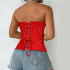 Lace Up Corset Bustier Top
