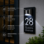 Personalized Solar Modern Door Plaque