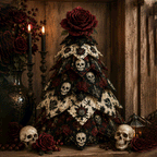 Skeleton Rose - DIY Halloween Theme Quilted Fabric Tree Kit
