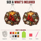 ✨Beginner-Friendly-🐦Cardinals & Sunrise Diamond Art Hanging Ornament Kit
