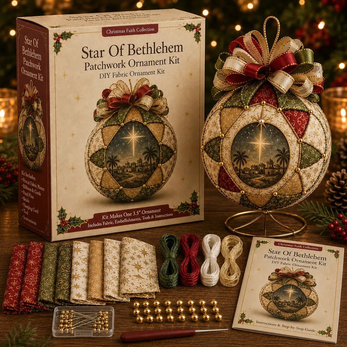 ⏳ Last Day 49% OFF – ✝️ Beginner-Friendly DIY Christmas Nativity Patchwork Ornament Kit Collection  💕