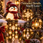 🎄 Christmas Porch Railing Lights – 4 Festive Character Designs