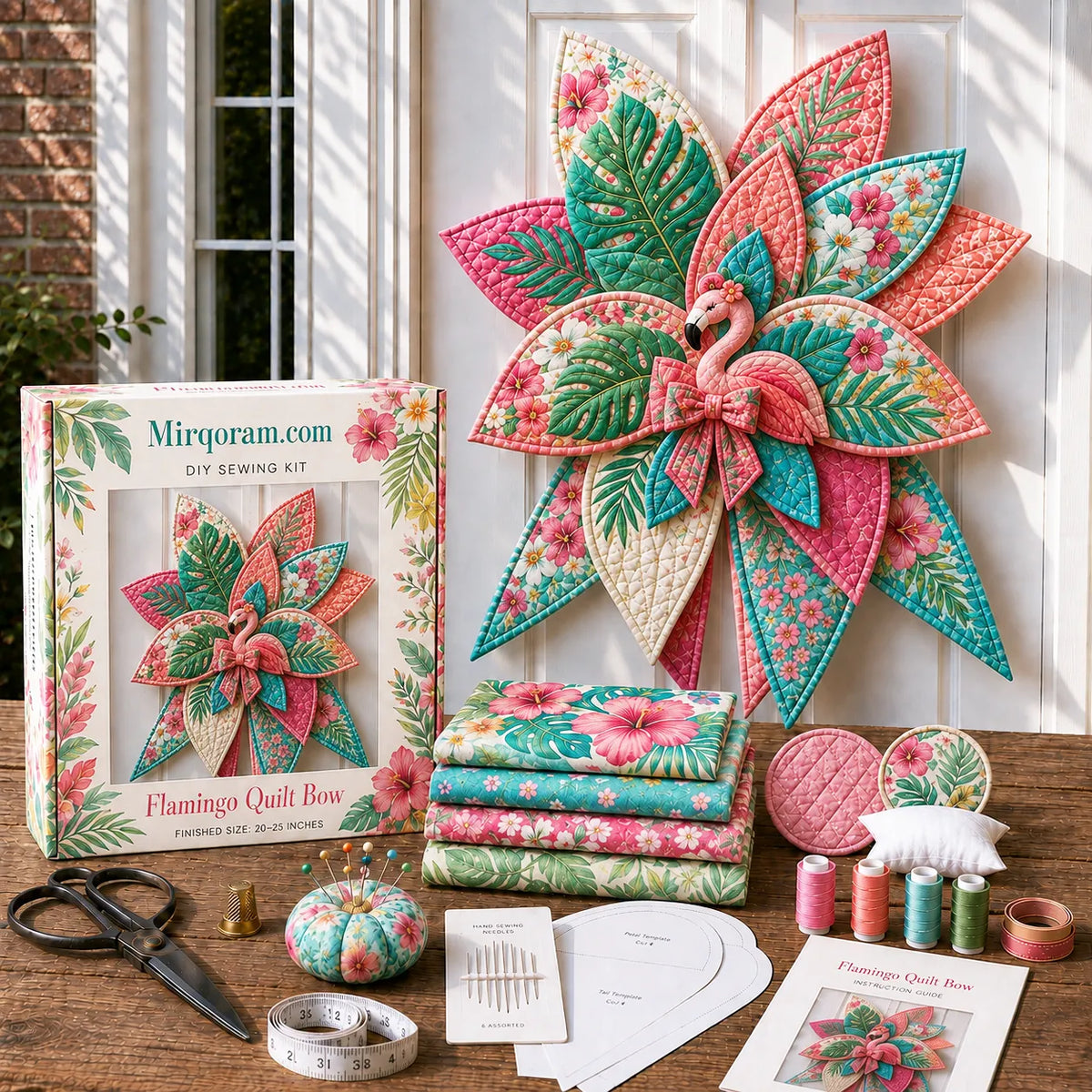 Peacock - Handmade Quilted Door Bow DIY Sewing Kit
